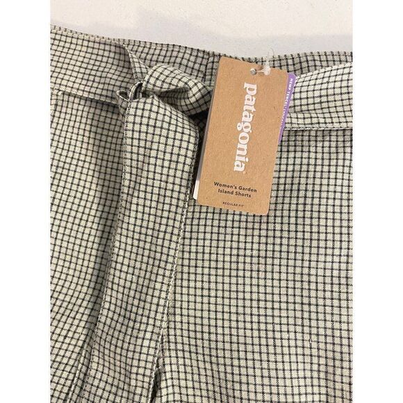 Patagonia Women's Garden Island Shorts 4" Checkers: Pumice NWT XS - Picture 5 of 7